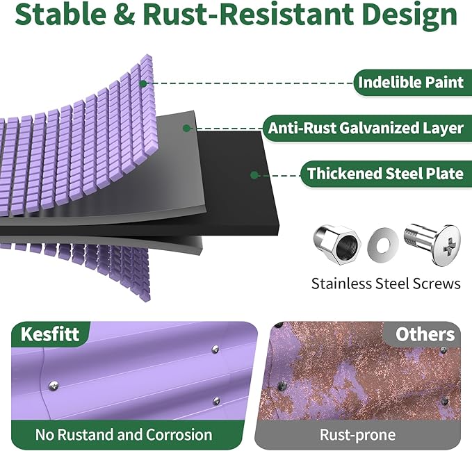 Kesfitt Raised Garden Bed, Oval Open-Bottom Design, 12-Inch Deep - Image 2