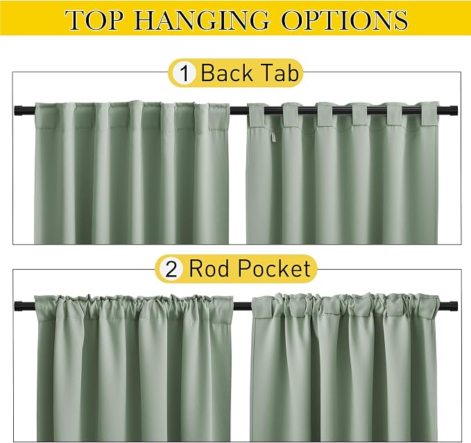 NICETOWN 2 Panels Weighted Outdoor Curtains - Image 3