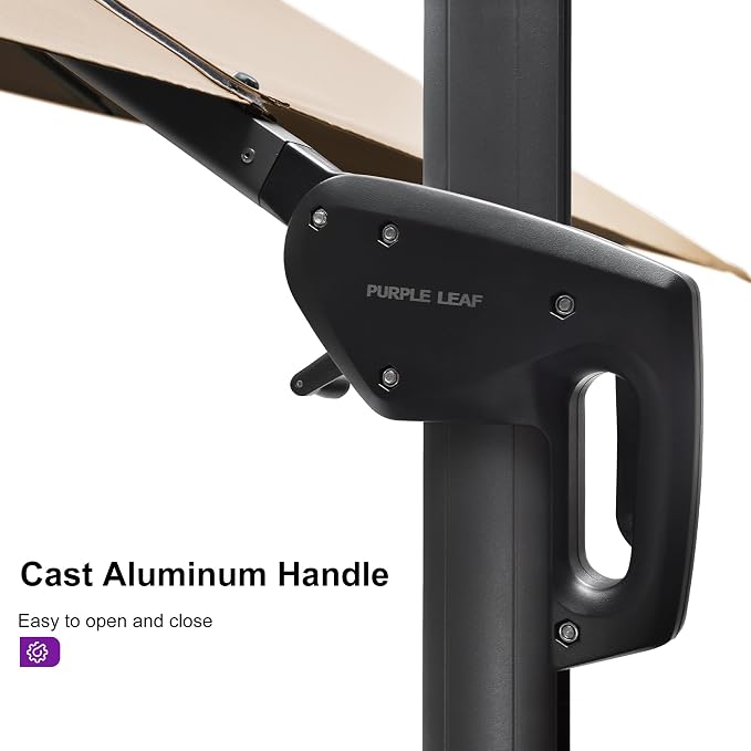 PURPLE LEAF 11.5' X 11.5' Telescopic Patio Umbrella - Image 7