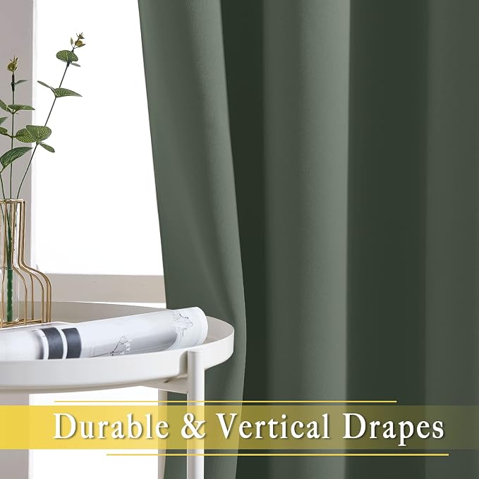 NICETOWN Sage Green Sliding Door Curtains 95 inches Long - Image 6