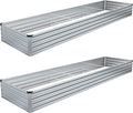 2PCS 12x4x1FT Galvanized Raised Garden Bed Kit, Vegetable Boxes-Rectangle Metal by DIIYIV