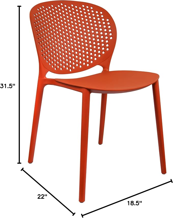 2xhome Set of 2 Patio Dining Chairs | Modern Stackable Outdoor Pool Side Chair - Image 3