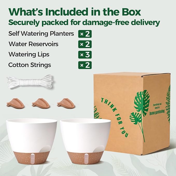 2 Pack 10 Inch Self Watering Pots - Image 6
