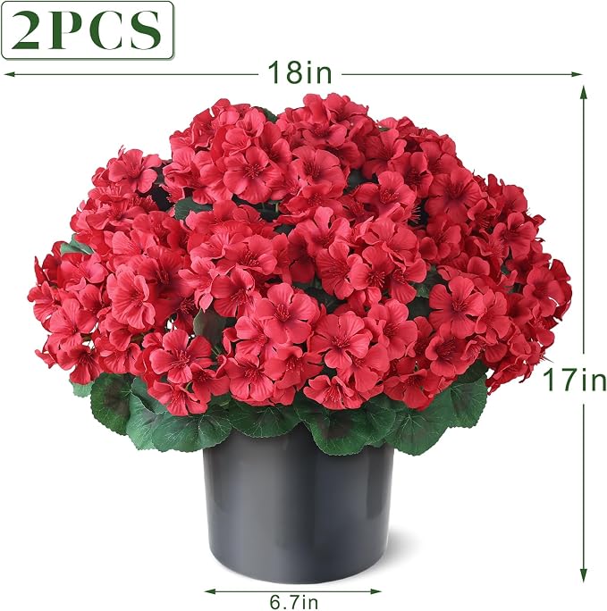 2 Pack Artificial Geranium Flowers Topitary Trees - Image 5