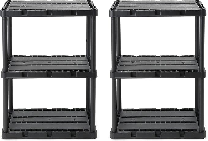 Gracious Living 2 Pack Light Duty Storage Shelves, Knect-A-Shelf 3-Shelf by GraciousLiving