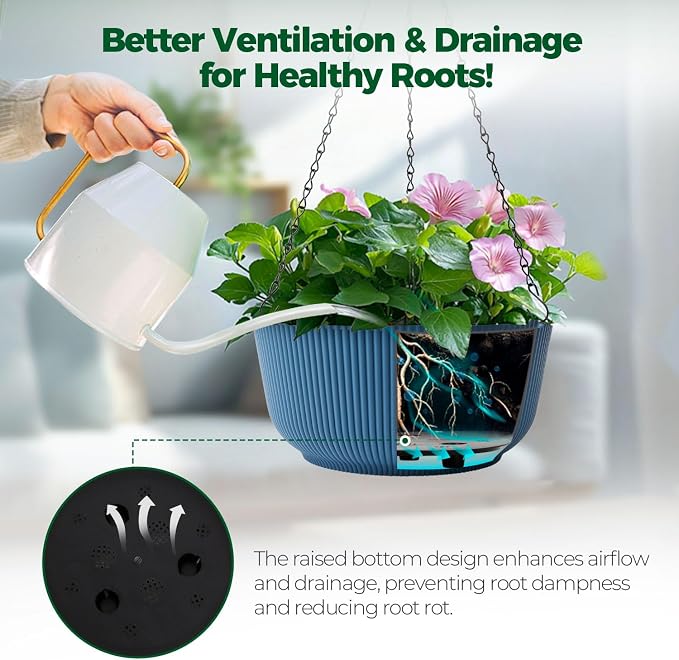 T4U 12 Inch Large Hanging Planters - Image 4