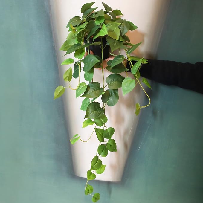 alyptus Fake Pothos Hanging Plants – 33" Set of 2 Faux Ivy Vines - Image 7