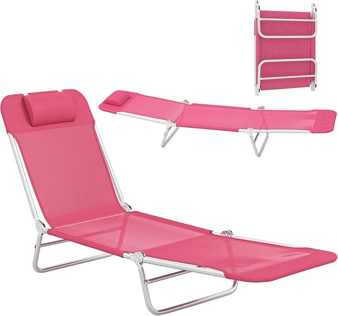 Outsunny Folding Chaise Lounge Chair, Pool Sun Tanning Chair, Outdoor Lounge by Outsunny