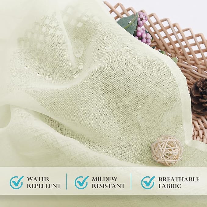 RYB HOME Sheer Curtains Outdoor - Image 3