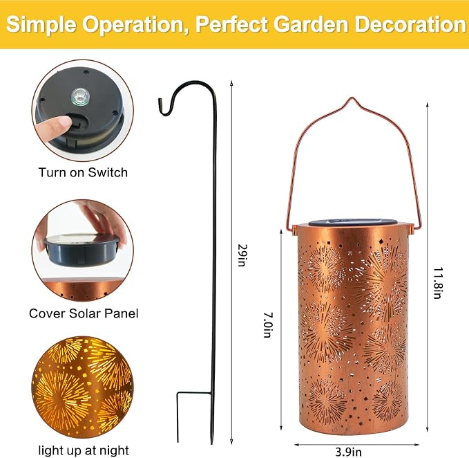 Fireworks Birthday Gifts for Women, Solar Lanterns Outdoor Waterproof, Garden - Image 5