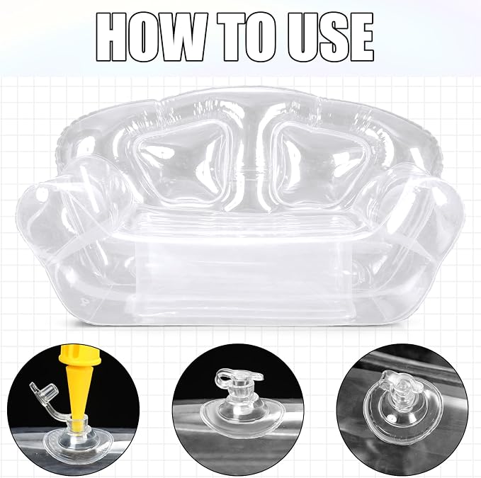 Kigley Inflatable Chair Blow Up Couches Transparent Inflatable Sofa Seat Yard - Image 5