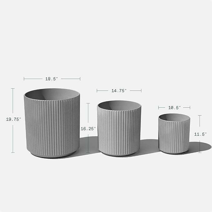 Veradek Demi Series Set of 3 Round Planters - Image 2