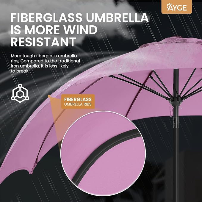 Ayge 9FT Large Outdoor Patio Umbrella Market Table Umbrella-UV Resistant - Image 4