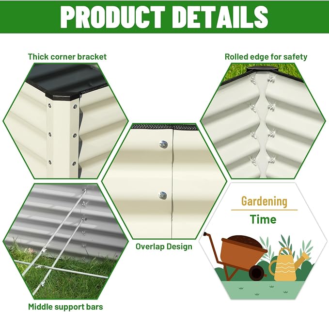 SnugNiture Galvanized Raised Garden Bed 4x4x2FT Outdoor Large Metal Planter Box - Image 3