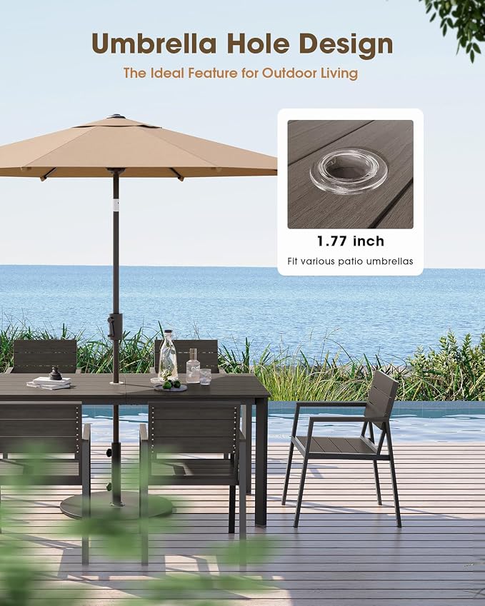 Outdoor Patio Dining Chairs Set of 2, Aluminum & HDPS All-Weather Dining Chairs - Image 3