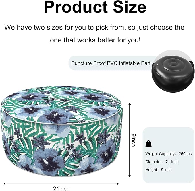 Inflatable Ottoman Stool D21 xH9 - Image 2