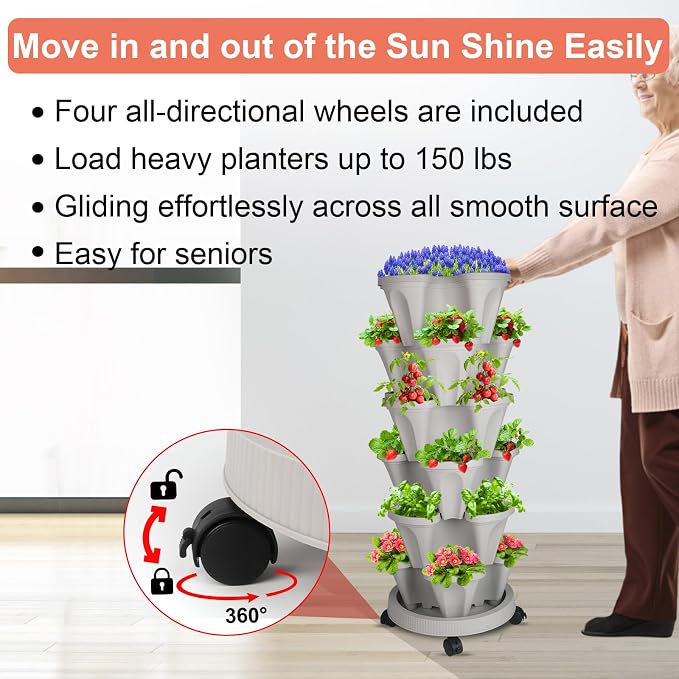 DUNCHATY Stackable Planter, Vertical Garden Planter - Image 5