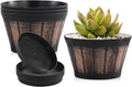 Quarut 6 inch Brown Barrel Planters by Quarut