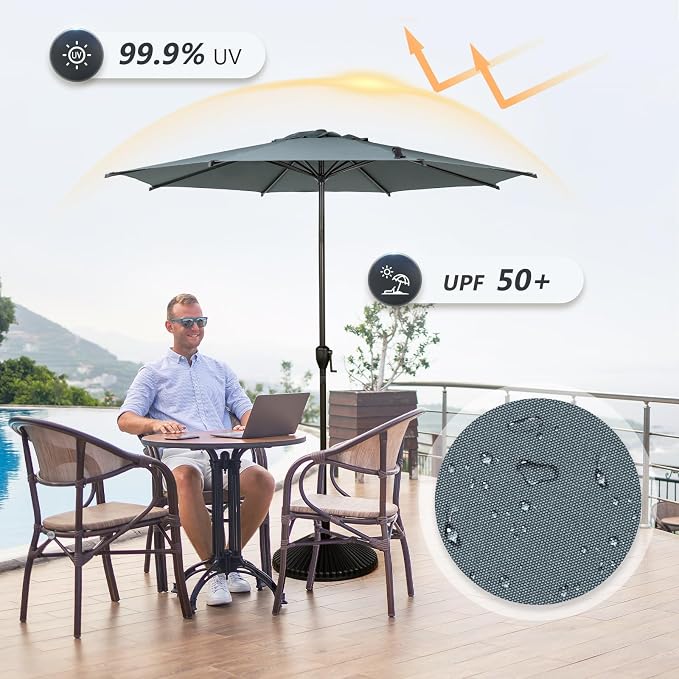 Abba Patio 9FT Lyon Outdoor Patio Umbrella Outdoor Table Umbrella - Image 5