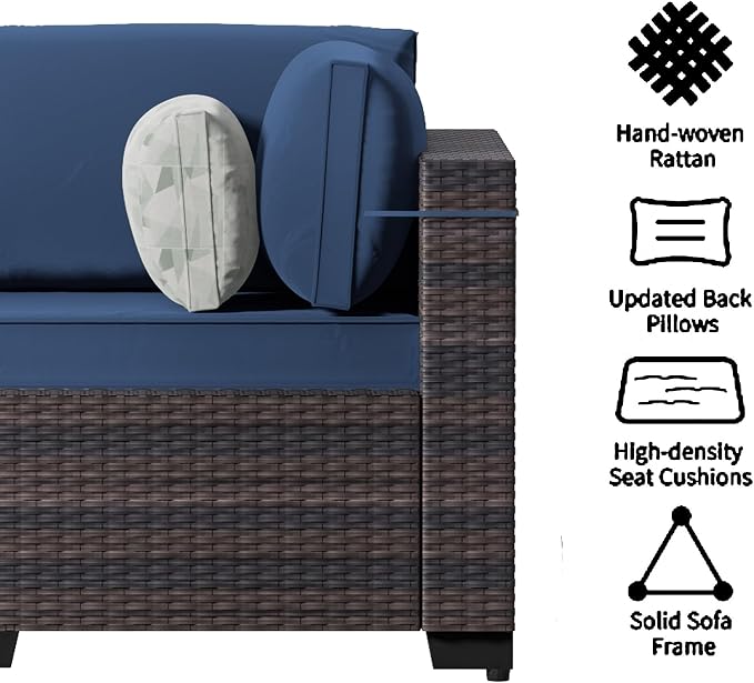 Outdoor Terrace Furniture Set, 15 Piece Outdoor Furniture Set, - Image 4
