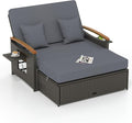 Tangkula Patio Rattan Daybed by TANGKULA