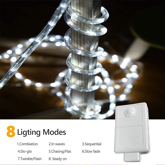 50ft 360 LED Rope Lights Outdoor, Connectable and Flexible Tube Lights - Image 3