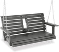 Poly Lumber 2-Seat Porch Swing, HIPS 4.5-Feet Bench Swing by Mosbrisa