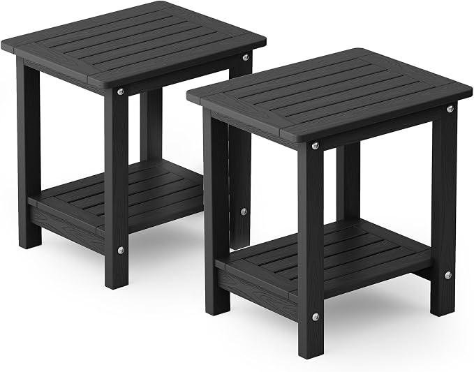 YEFU Outdoor Side Table for Patio: 16" HIPS Weather by YEFU