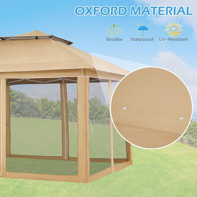 ECOTOUGE Canopy Tent with Sidewalls Instant Shelter Canopy with Carrying Roller - Image 5