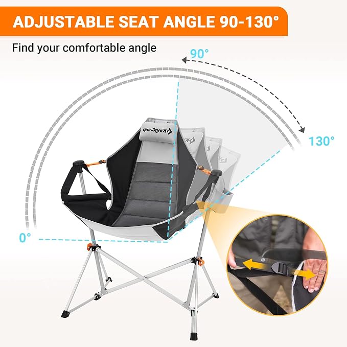KingCamp Hammock Chair with Footrest – Heavy Duty Swinging Rocking Camping - Image 4