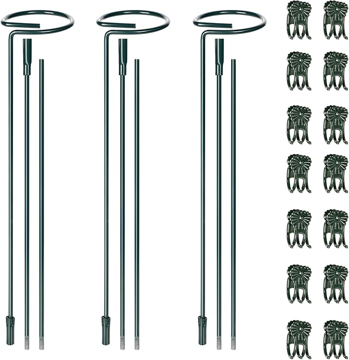 Mwellewm 3 Sets Plant Stakes 12/25/36 Inch Adjustable Plant Support Stakes Tall by Mwellewm
