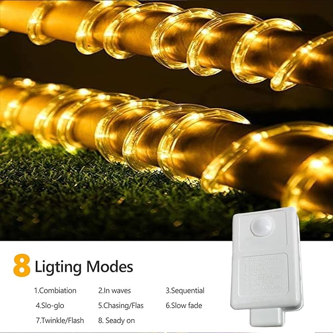 100ft LED Rope Lights Outdoor, 720 LED Connectable and Flexible Tube Lights - Image 3