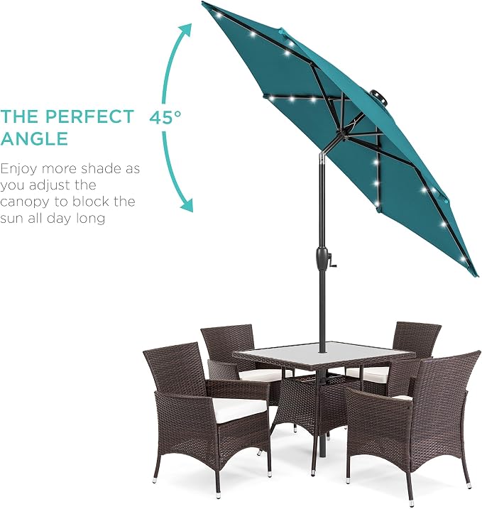 Best Choice Products 7.5ft Outdoor Solar Market Table Patio Umbrella - Image 2