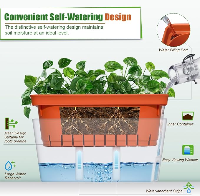 OurWarm 3 Pack Self Watering Herb Planter Set - Image 2