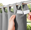 NICETOWN Outdoor Curtain for Patio Waterproof 95 inch Length, Sticky Tab Top by NICETOWN