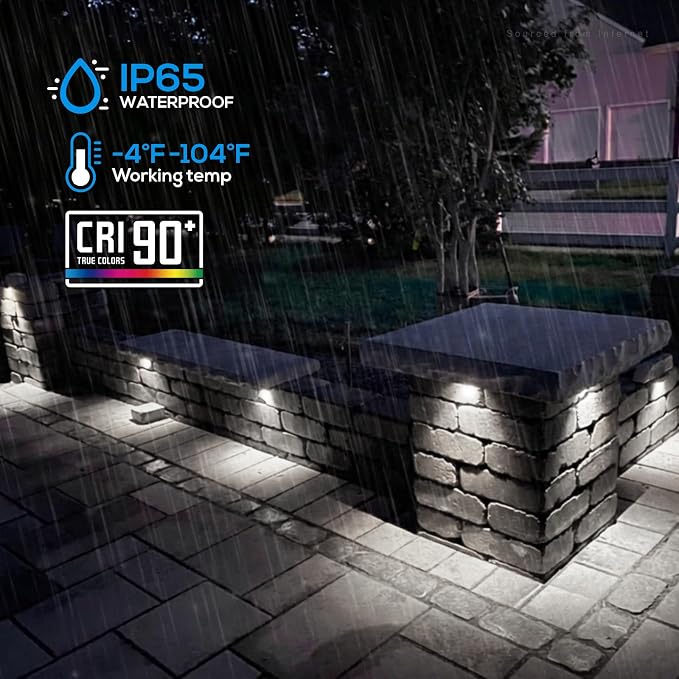 LEONLITE 8-Pack 4 Inch LED Hardscape Lighting, Update Retaining Wall Lights - Image 7