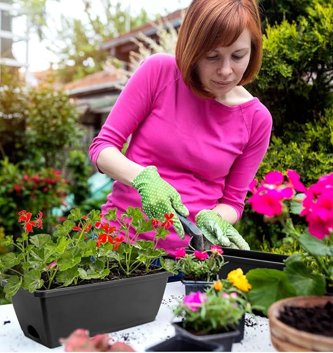 Window Box Planter, 7 Pack Plastic Vegetable Flower Planters Boxes 17 Inches - Image 6