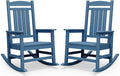 SERWALL Rocking Chairs Set of 2, HDPE Outdoor Rocking Chair, All-Weather Porch by SERWALL