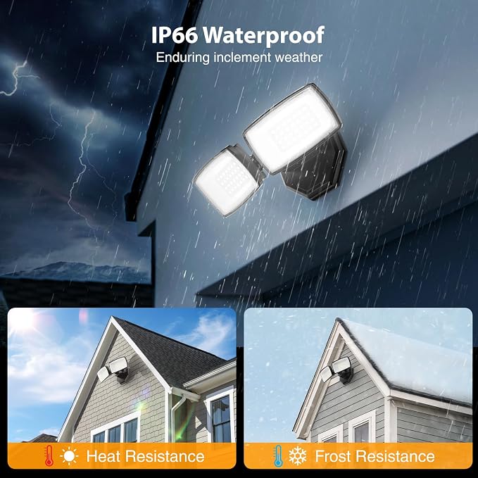 Onforu 3200LM Flood Lights Outdoor, 32W 6500K LED Security Light Manual Switch - Image 6