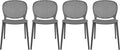 2xhome Set of 4 Patio Dining Chairs | Modern Stackable Outdoor Pool Side Chair by 2xhome