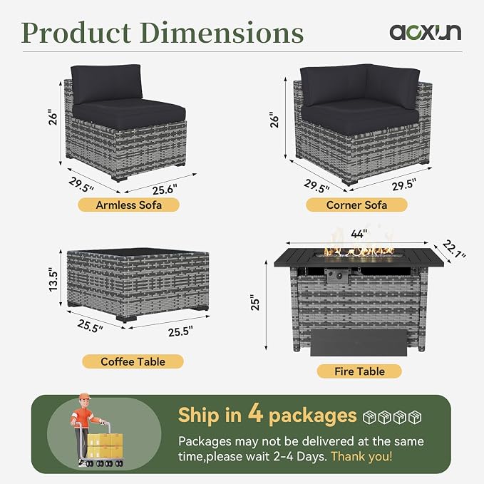 Aoxun 12 Piece Patio Furniture Set - Image 7