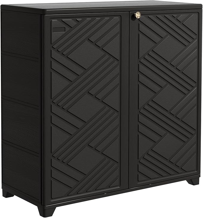 Storage Box Outdoor Caninet, Resin Indoor Storage Box Waterproof Outdoor by Mrosaa