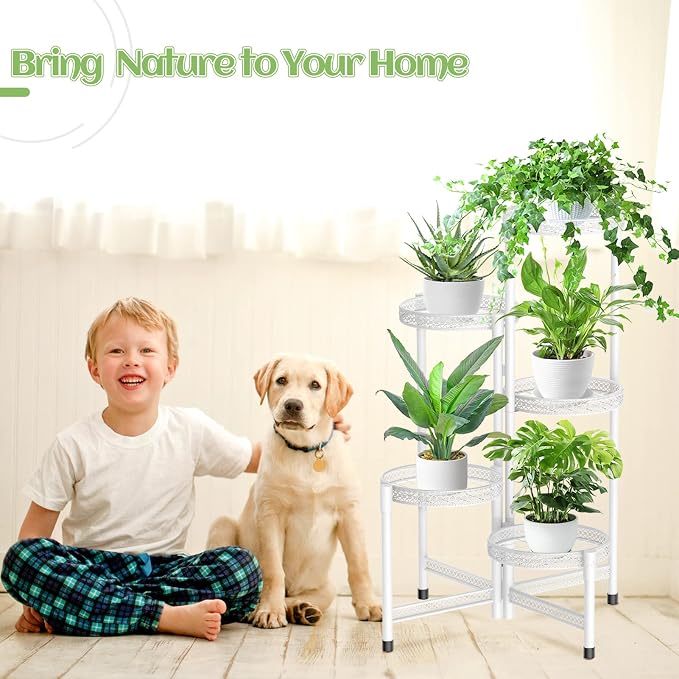 iDavosic.ly Plant Stand Indoor Outdoor, 5 Tier Corner Metal Flower Display - Image 7