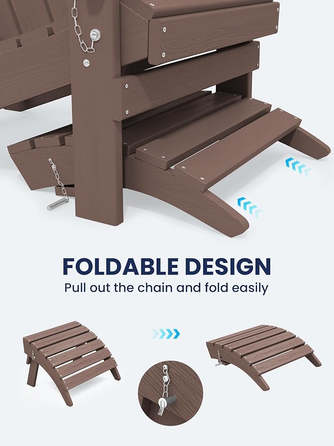 KINGYES Folding Adirondack Ottoman - Image 5