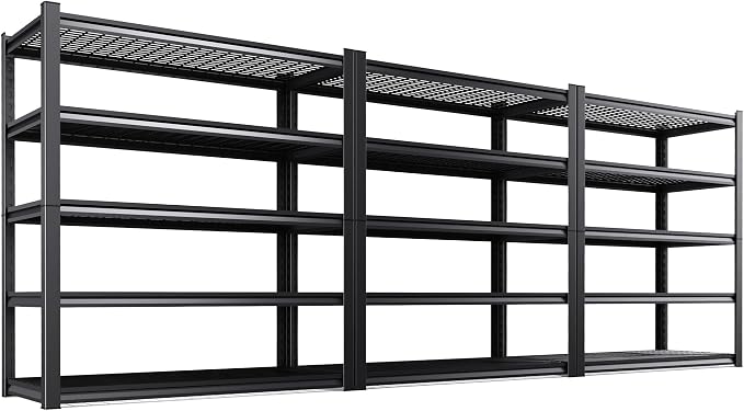 Set of 3 Garage Shelving-3000 lbs 5 Tier Storage Shelves, Adjustable Heavy Duty by Unknown