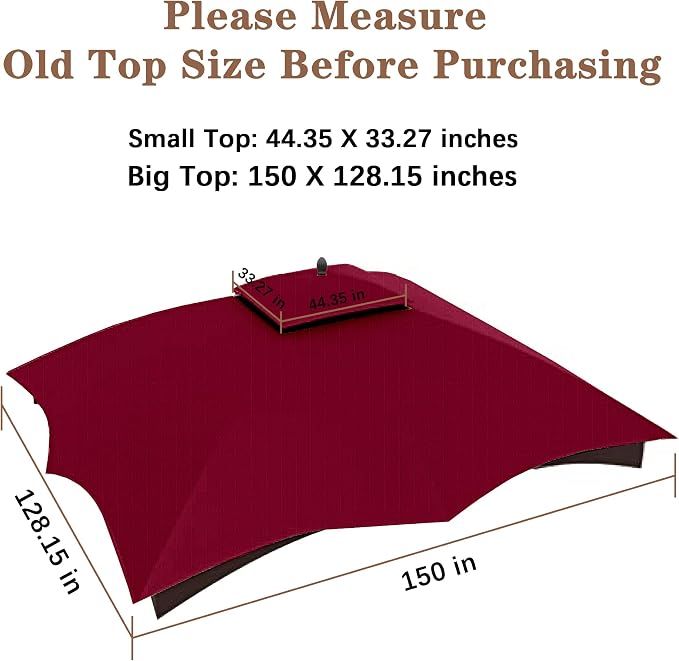 SCOCANOPY Burgundy Ripstop Replacement Roof - Image 3