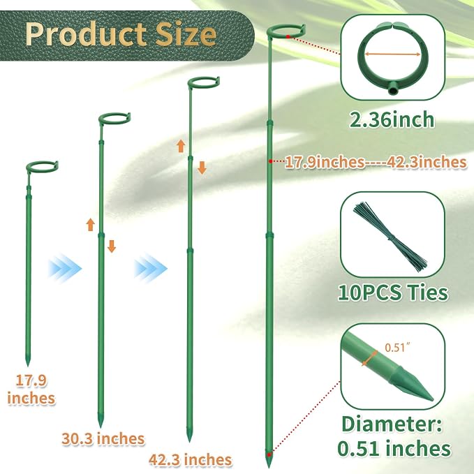 Telescoping Plant Stakes, Plant Sticks Support Tall - Image 2