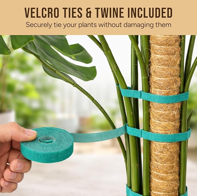 Moss Pole Monstera Plant Support – 2 Pack 28” Bendable Moss Pole Monstera Plant - Image 3