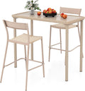 Tangkula 3 Pieces Patio Bar Table Set, Outdoor Bar Height Table & 2 Armless by TANGKULA