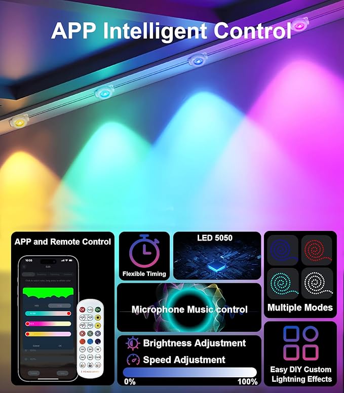 200FT Permanent Outdoor Lights for House, 2025 Smart RGB LED Outside Eaves - Image 5